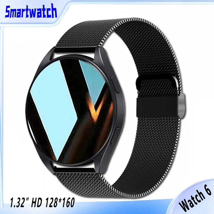 Watch 6 Business Smartwatch Men 1.32 Inch 128*160 Bluetooth Call Health Monitoring Alarm Clock Fashion Watch Women Multifunction