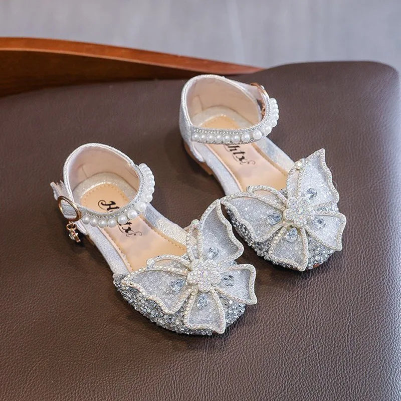 Toddler Girls Dress Shoes for Girls Princess Shoes Low Heels Toddler Soft Sole Glitter Shoes for Wedding Party