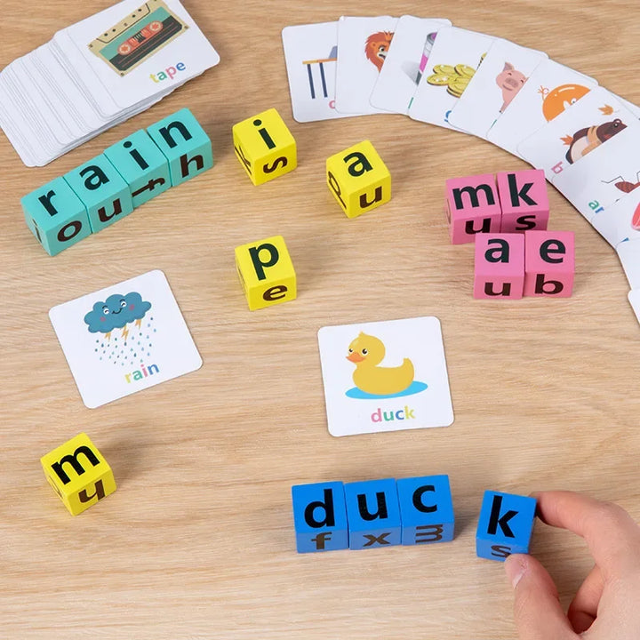 Montessori Wooden Letters Puzzle & Word Matching Game