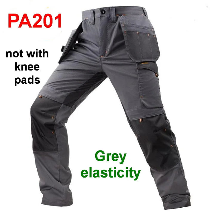 Men Outdoor Labor Trousers, Elastic Cargo Pants With Hanging Tool Pocket