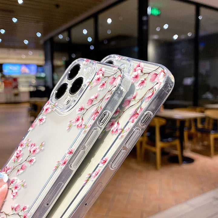 Flower Clear Case For Samsung A55 A54 5G A15 A53 A52 A33 A34 A35 A25 A32 A14 A71 A72 S23 Plus S22 S21 S20 FE Soft Silicone Cover