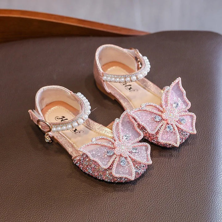 Toddler Girls Dress Shoes for Girls Princess Shoes Low Heels Toddler Soft Sole Glitter Shoes for Wedding Party