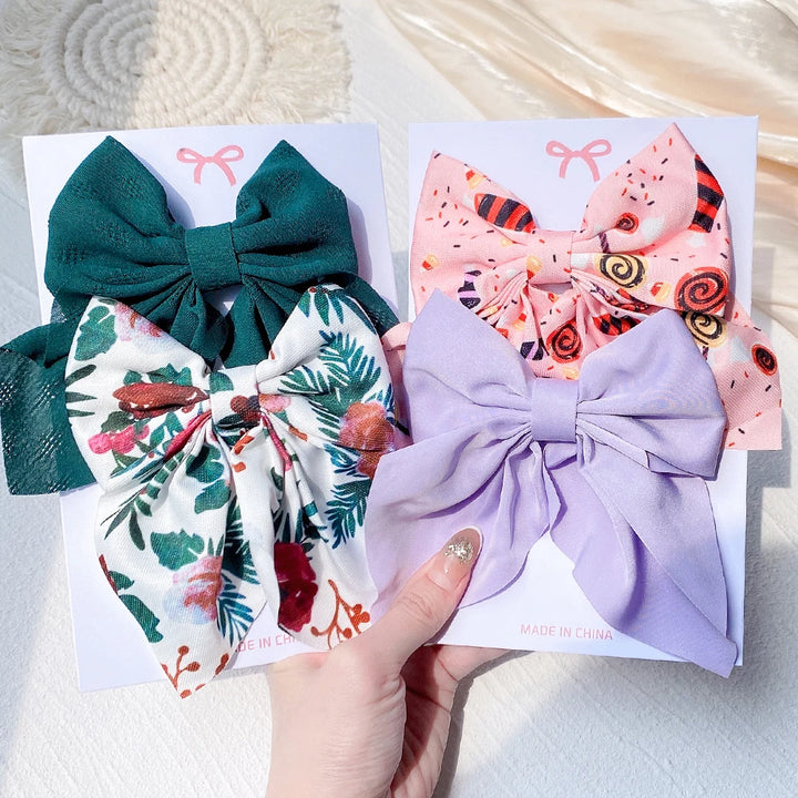 Sweet Print Bow Hair Clips – Summer Accessories