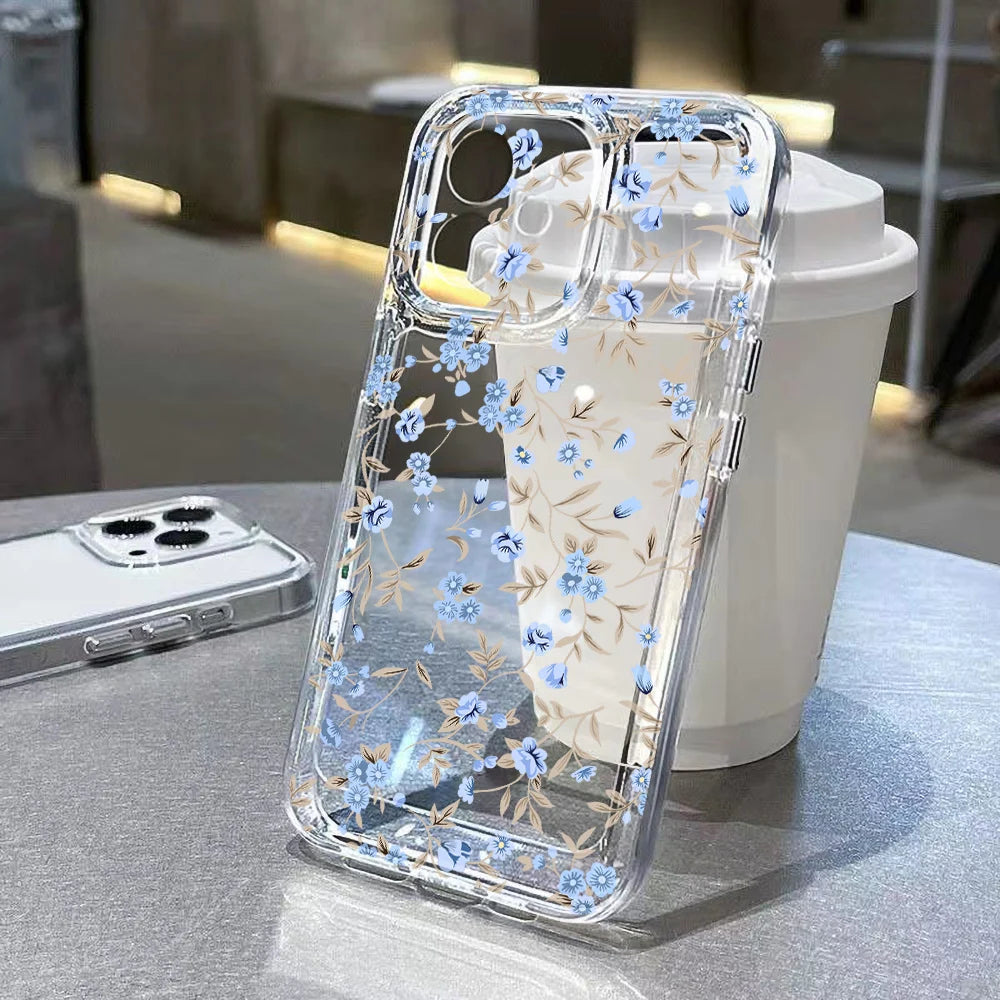 Flower Clear Case For Samsung A55 A54 5G A15 A53 A52 A33 A34 A35 A25 A32 A14 A71 A72 S23 Plus S22 S21 S20 FE Soft Silicone Cover