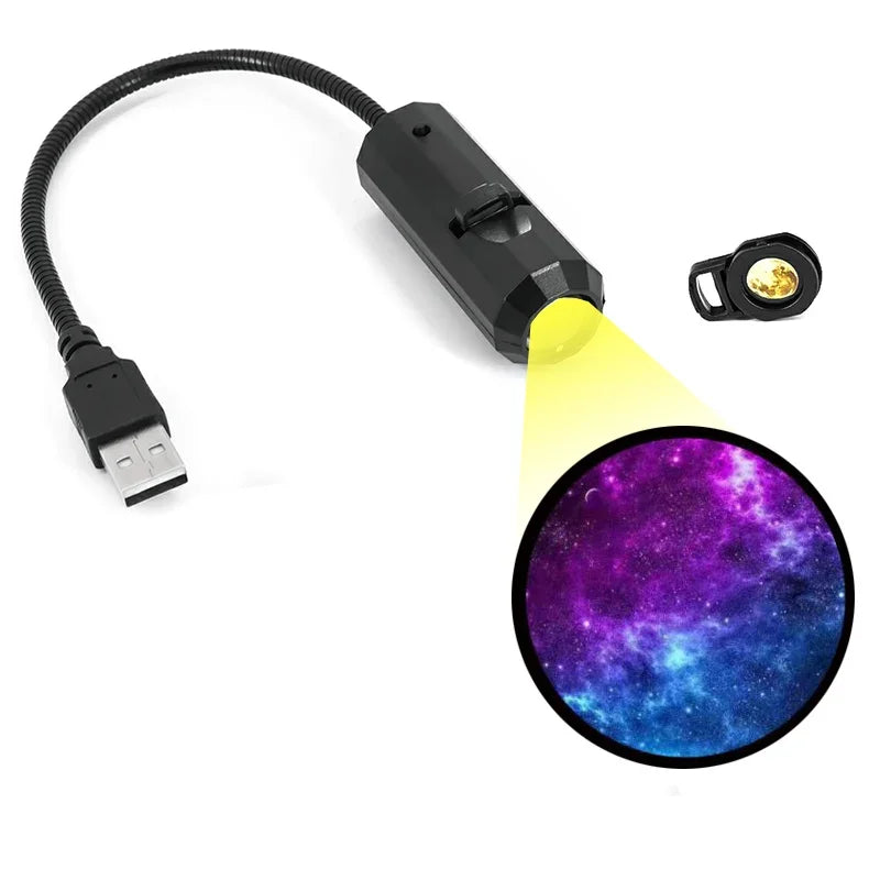 Drop Shipping Mini USB Moon Light Projector Led Galaxy Lamp Night Light for Home Atmosphere Lighting Room Without AE Choice Mark