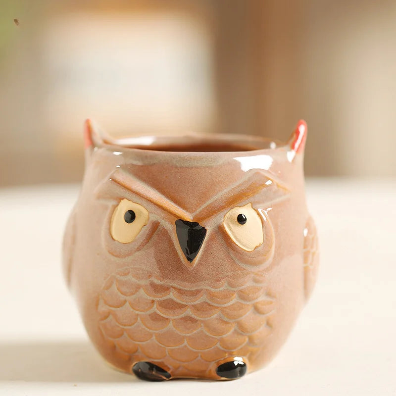 Cute Owl Ceramic Planter