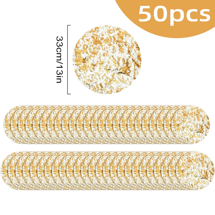 Gold Foil Round Placemats Set