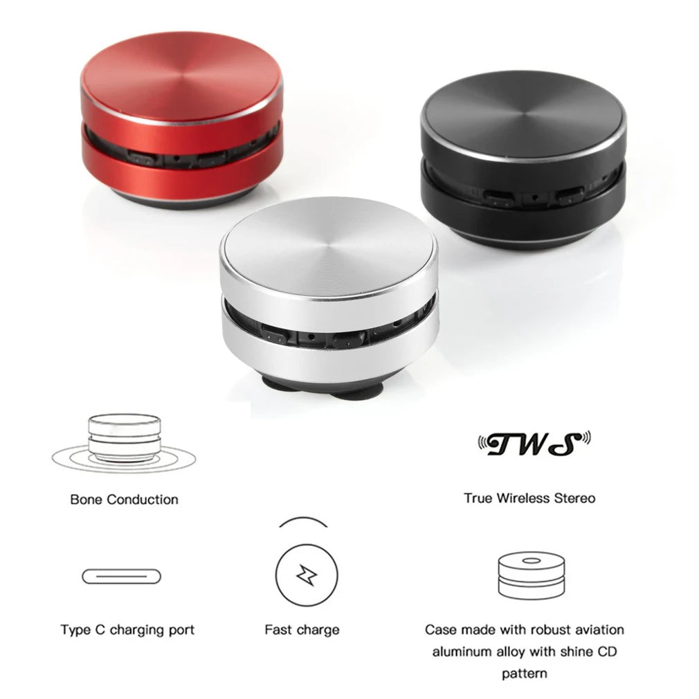 Bone Conduction Bluetooth Speaker Vibration Stereo Audio Digital TWS Wireless Smallest Speakers Dropshipping Mini Portable Metal