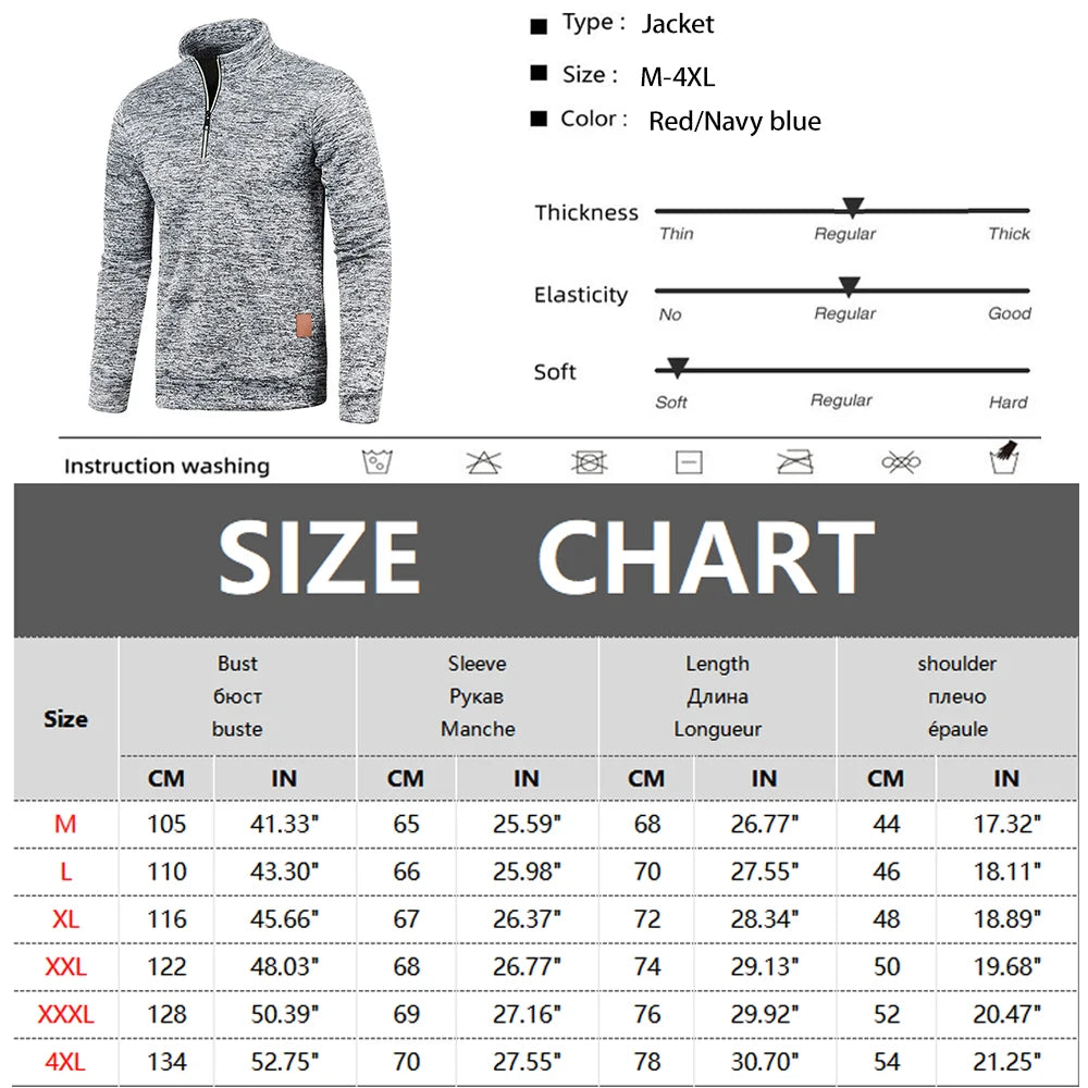 Men Pullover Men's Thicker Sweatshirts Half Zipper Pullover for Male Hoody Man Sweatshir Autumn Solid Color Turtleneck Sweaters