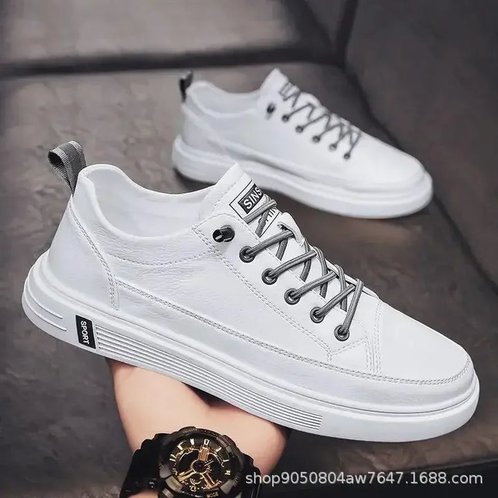 Fashion Men Leather Casual Shoes 2024 New White Breathable Sneakers  High End Brand Slip on Loafers Male Moccasins Driving Flats