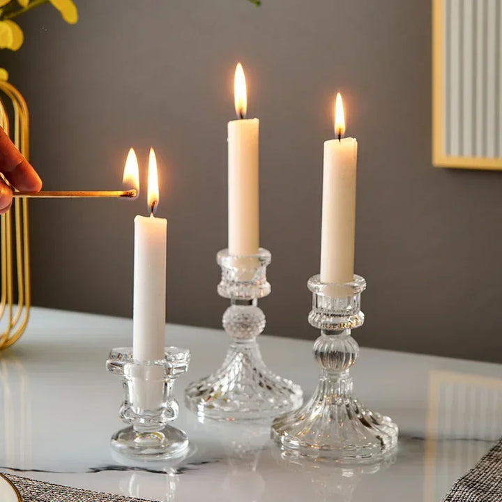 Glass Candlestick Wedding Centerpiece – Elegant Table Candle Holder