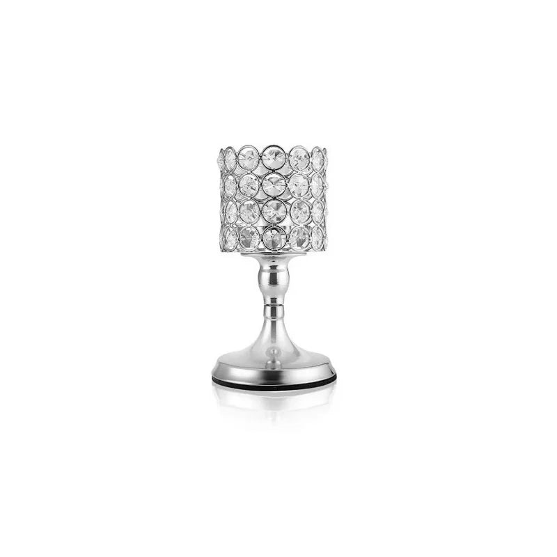 Crystal Cylinder Candle Holder Stand