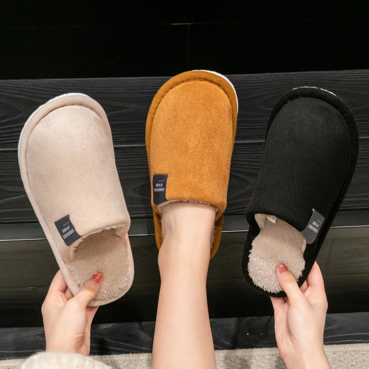 New Trend Winter Couple Indoor Non-slip For Men Women Flip Flops Warm Slippers Home Slides Casual bedroom Soft Comfort Shoes