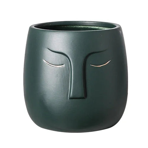 European Face Ceramic Planter