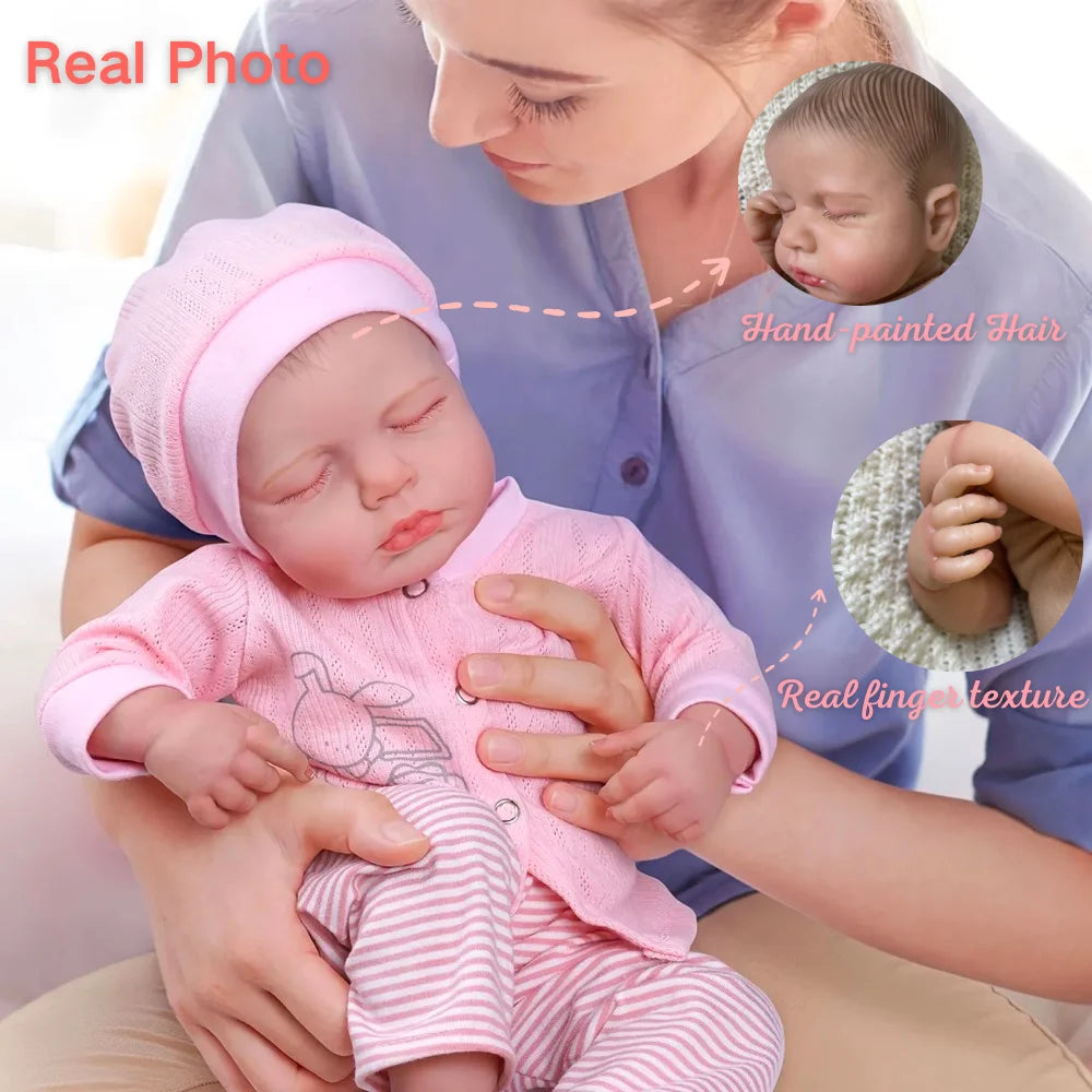 Two Style 20 Inch Lifelike Already Painted Reborn Dolls LouLou 3D Skin Realistic Baby Newborn Dolls Toy Figure Christmas Gift