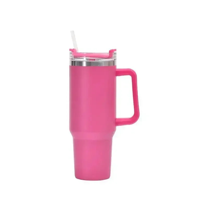 Water Bottle Insulated Tumbler with Handle Straw Double Wall Thermal Iced Travel Cup Car Thermos Mug Perfect Gift