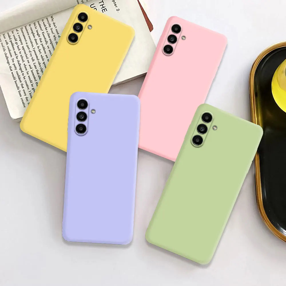 Original Solid Silicone Phone Case For Samsung Galaxy A55 A35 A25 A15 A05 A05S A04 A04S A04E A14 A24 A34 A54 5G Cover Cases