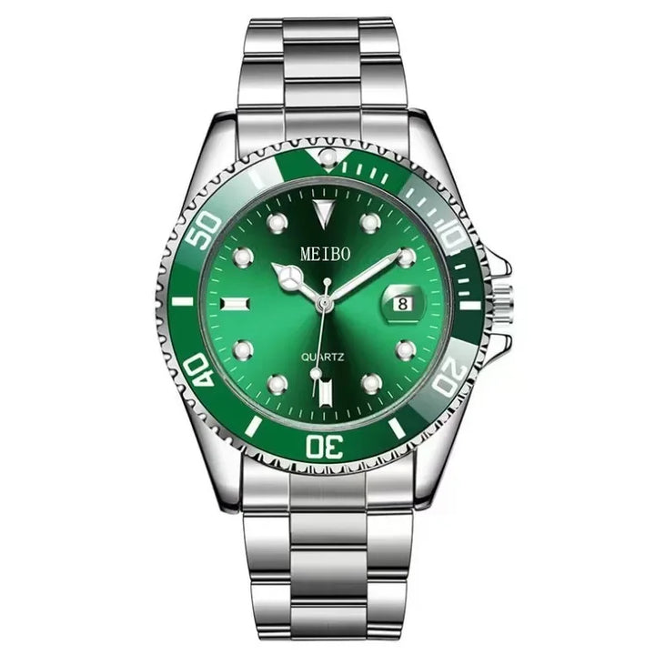 Men's Watch Green Water Ghost Calendar Watch High end Simple Fashion Stainless Steel Student Sports Watch