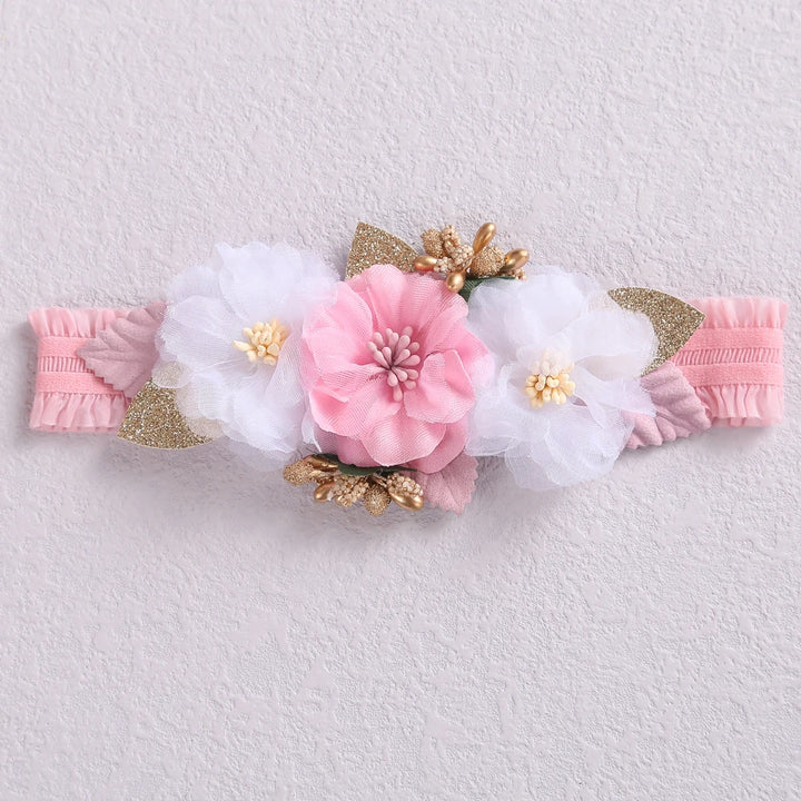 Baby Girl Headband – Elastic Floral Headwear