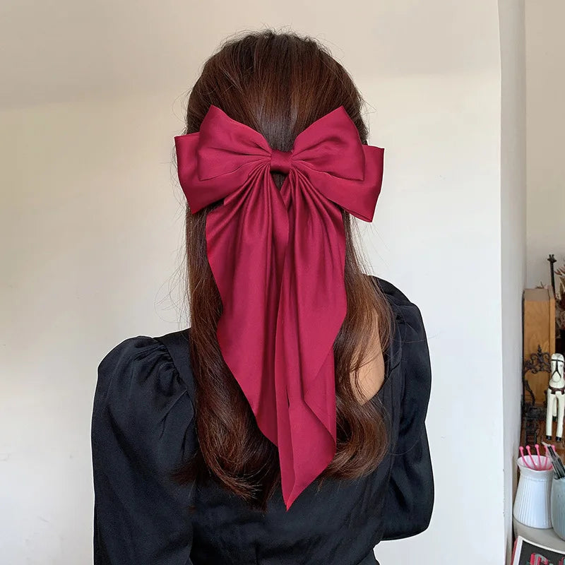 Elegant Bow Ribbon Hair Clip – Satin Bowknot Hairpin