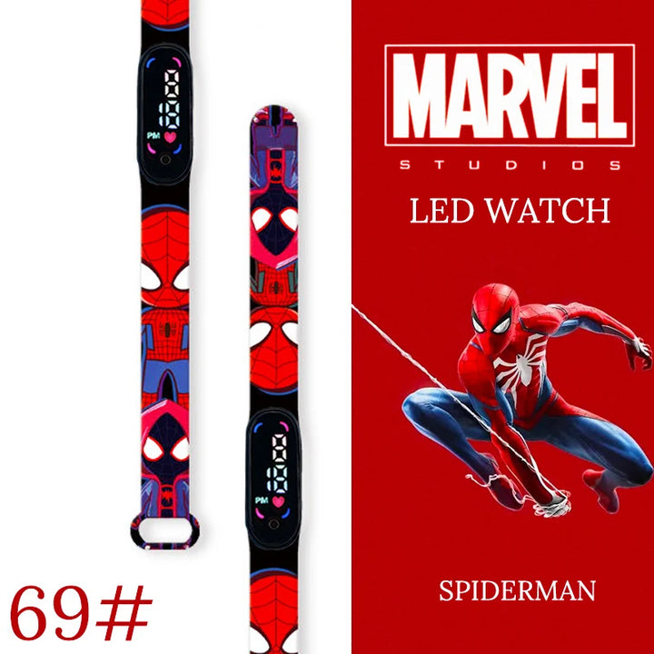 MINISO Spiderman Kids Digital Watch - Waterproof LED Sport Wristband