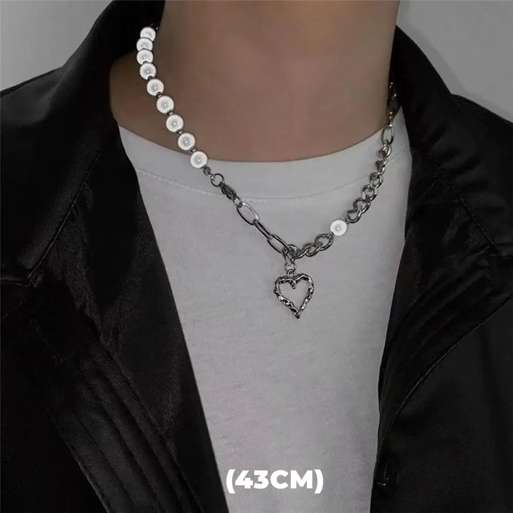 Hip Hop Zircon Star Double Layer Necklace For Men Women Trend Charm Titanium Steel Pendant Chain Unisex Jewelry Wholesale