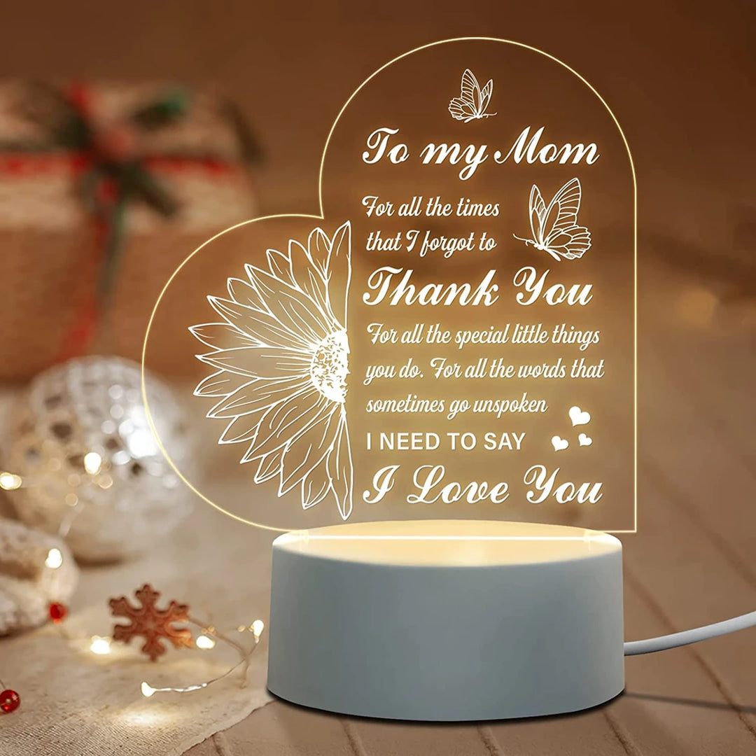 To My Mom Hot  3D Led For Home Decoration Room Nightlight