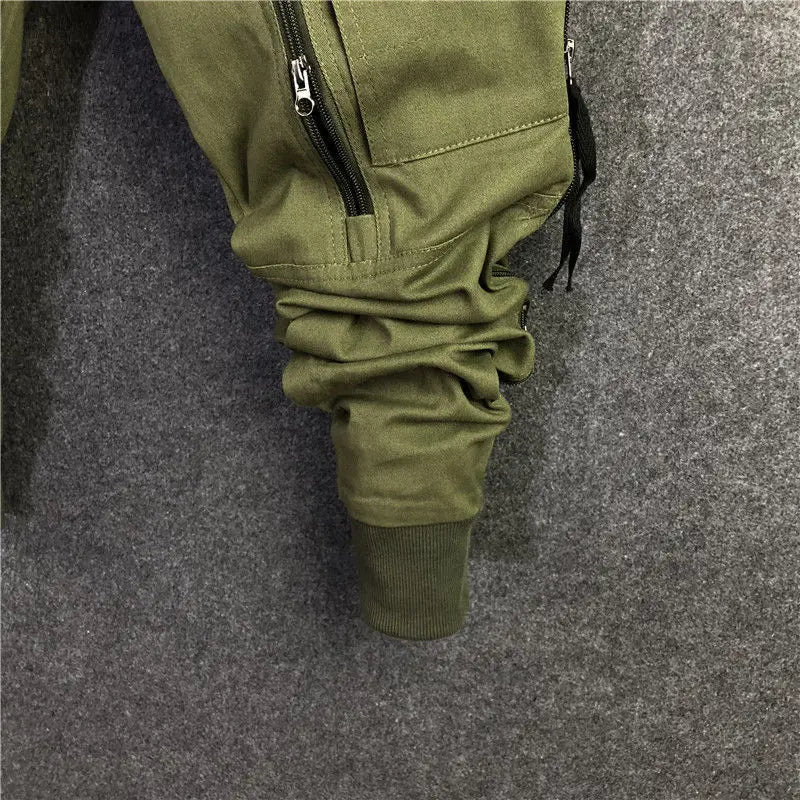 Men Casual Cargo Harem Pants High Street Hip Hop Length Men's Clothing Sweatpants Spring Autumn Black Big Size Male Trousers