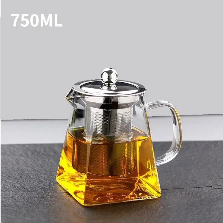 Glass Teapot with Infuser – Elegant Tea Set Kettle