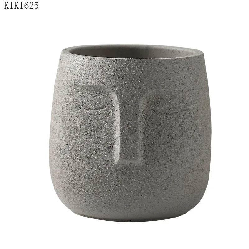 European Face Ceramic Planter