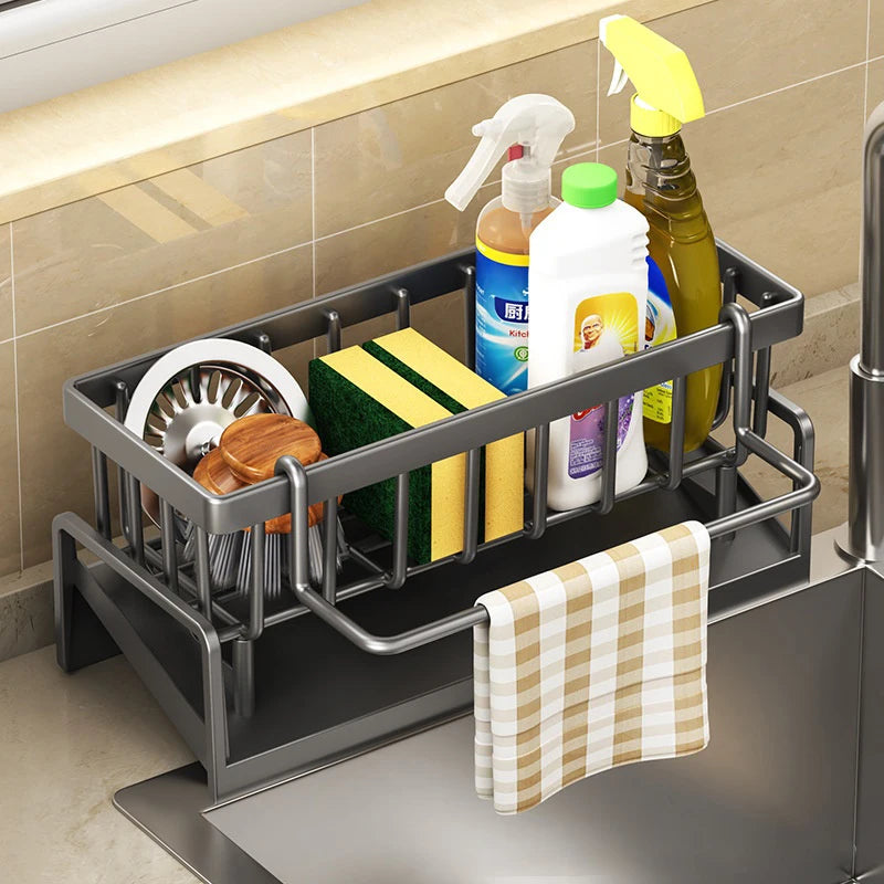 Multifunctional Sponge Rack Drainer Kitchen Shelf Sink Rag Dishwashing Detergent Dishcloth Organiser Kitchen Storage Racks