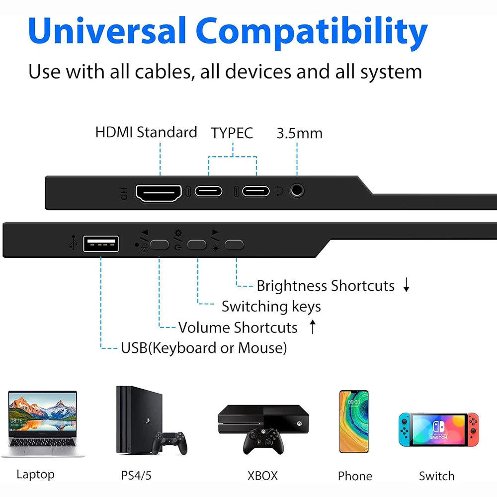 Touchscreen Portable Monitor – HD LED Display