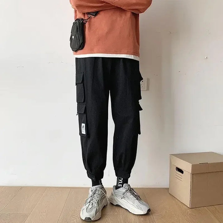 Black Autumn Outdoor Harem Hiking Men's Cargo Pants Male Trousers Clothing Baggy Street Large Size Aesthetic High Quality Slacks