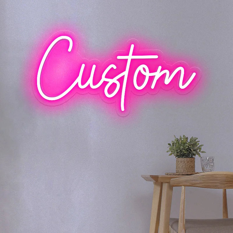 Custom Name Neon Sign Personalized Led Neon Sign Night Light Birthday Wedding Signs Room Bedroom Decoration Wall LED Neon Lamp