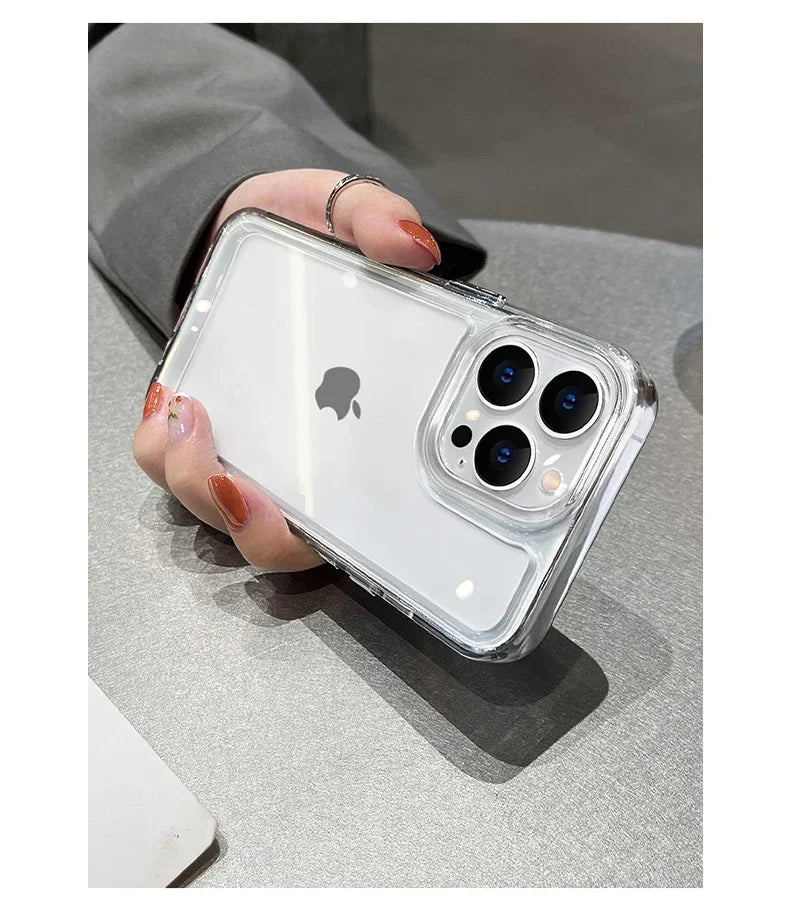 Luxury Silicone Transparent Shockproof Armo Case For iPhone 15 14 13 12 11 Pro Max 7 8 Plus XR XS X Phone Clear Protection Cover