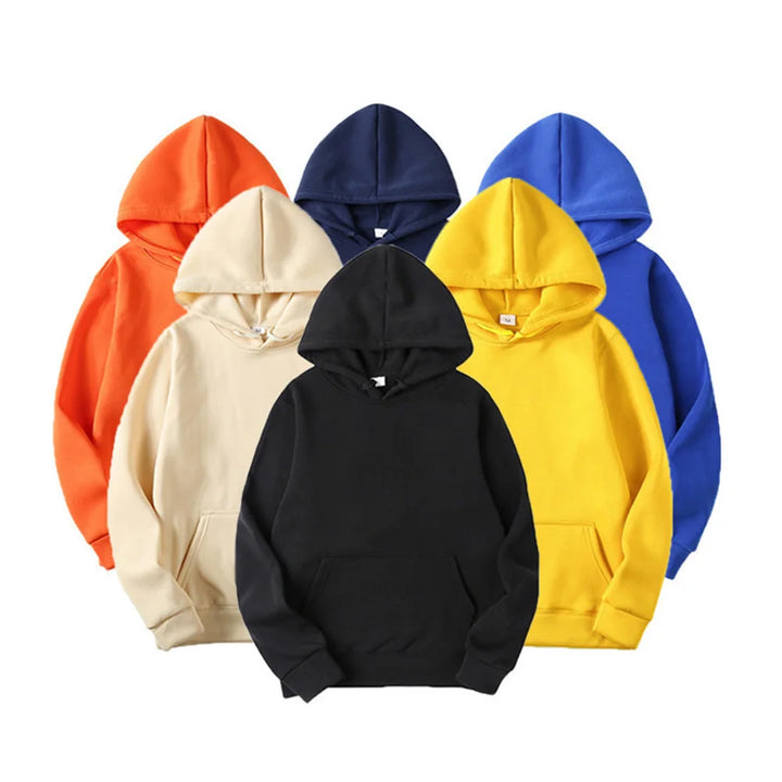 Men's Hoodie – Casual Solid Color Sweatshirt