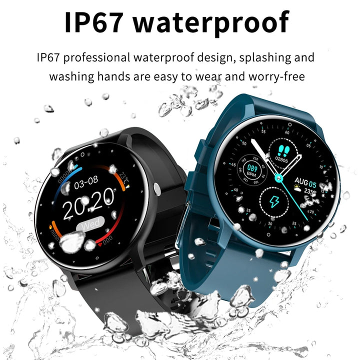 LIGE 2024 Smart watch Ladies Full touch Screen Sports Fitness watch IP67 waterproof Bluetooth For Android iOS Smart watch Female