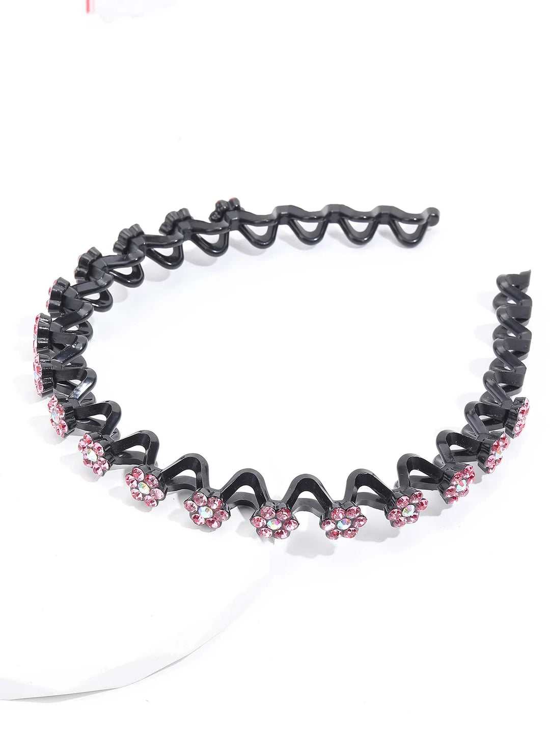 New Non-slip Rhinestone Headbands Solid Wave Hairbands for Women Girls Bezel Fashion Hair Hoop Ladies Boutique Hair Accessories