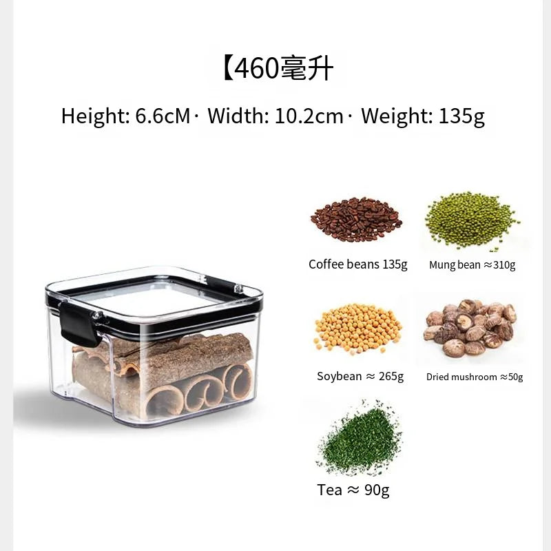 Sealed Can Kitchen Grain Storage And Organiser Large Can Plastic Moisture-proof Storage Box Household Seasoning Jar Storage Set