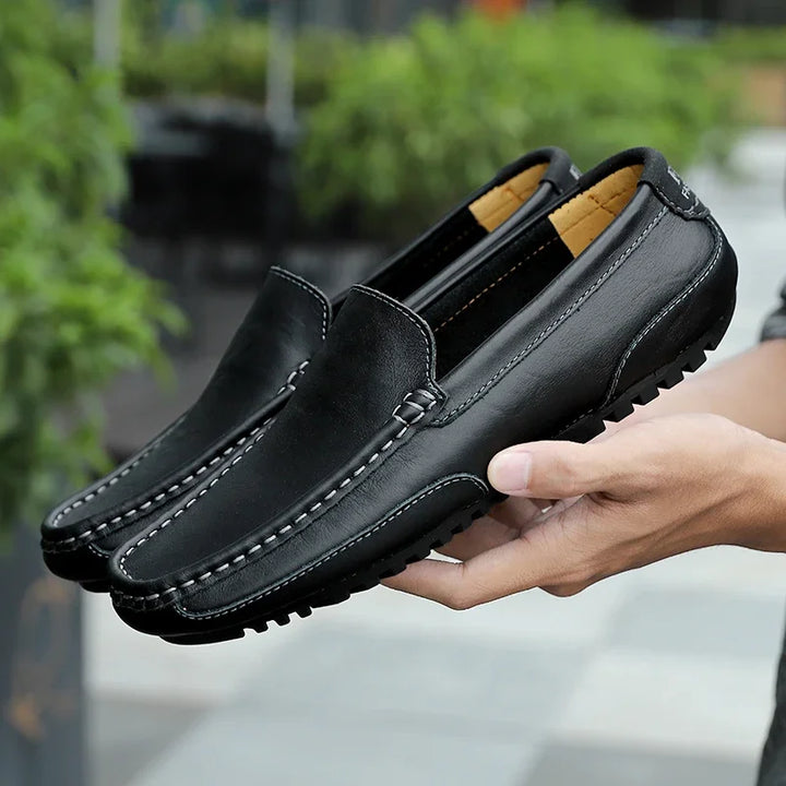 Genuine Leather Breathable Mocasines Casual Loafers Leather Shoes For Men Slip On Formal Italian Driving Flat Chaussure Homme