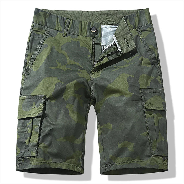 Summer Loose Fitting Camouflage Elastic Men Cargo Shorts 2024 New Quick Drying Sports Leisure Comfort Pure Cotton Short Trousers