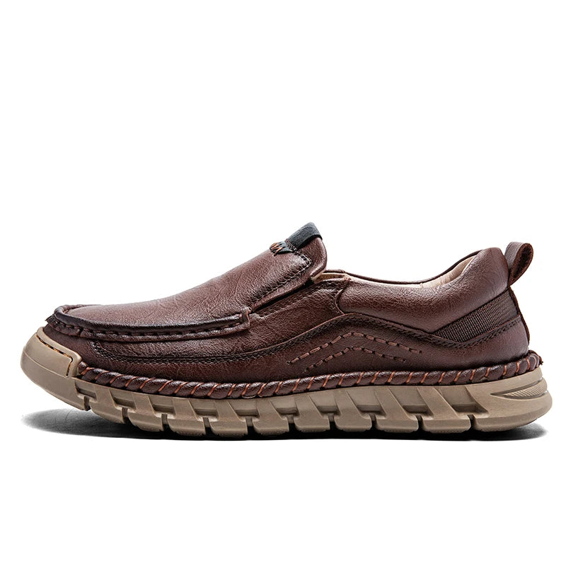 Retro Loafer Shoes – Men's Genuine Leather Slip-On