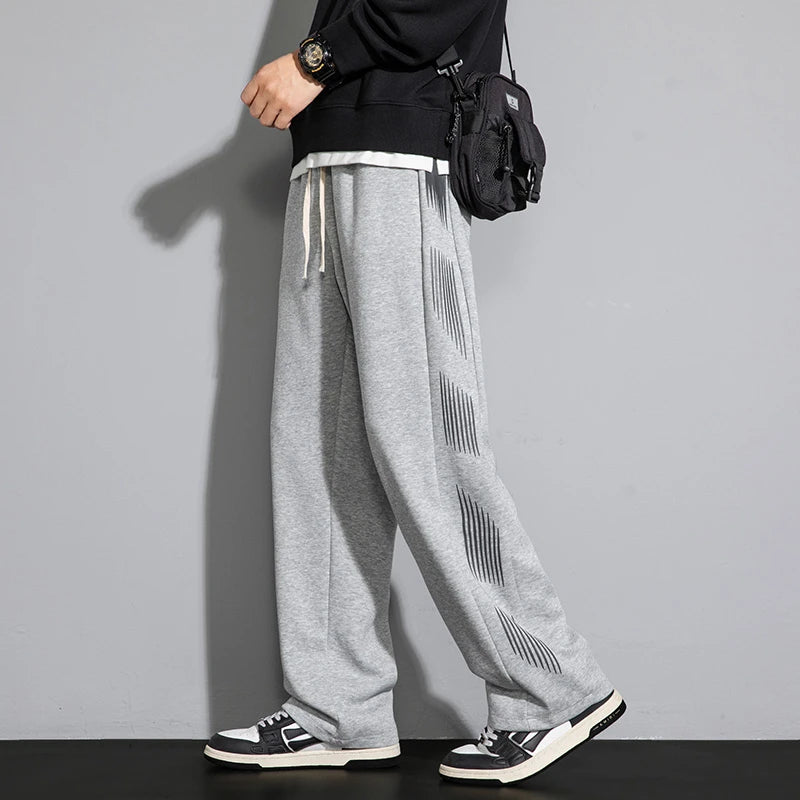 Fashionable Loose Straight Pants for Men 2024 Spring Autumn Season, Versatile Cotton Cargo Trousers