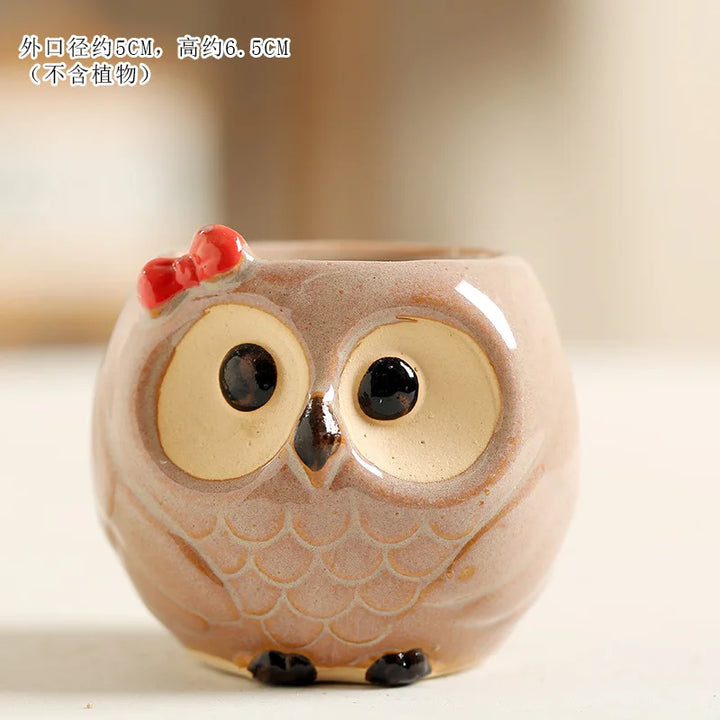 Cute Owl Ceramic Planter