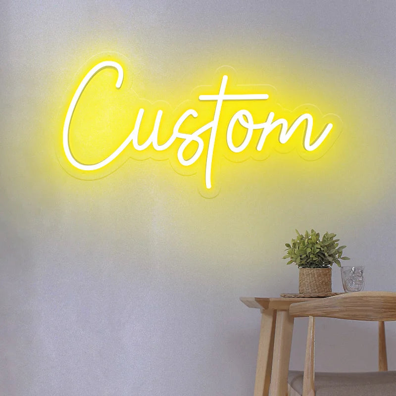 Custom Name Neon Sign Personalized Led Neon Sign Night Light Birthday Wedding Signs Room Bedroom Decoration Wall LED Neon Lamp