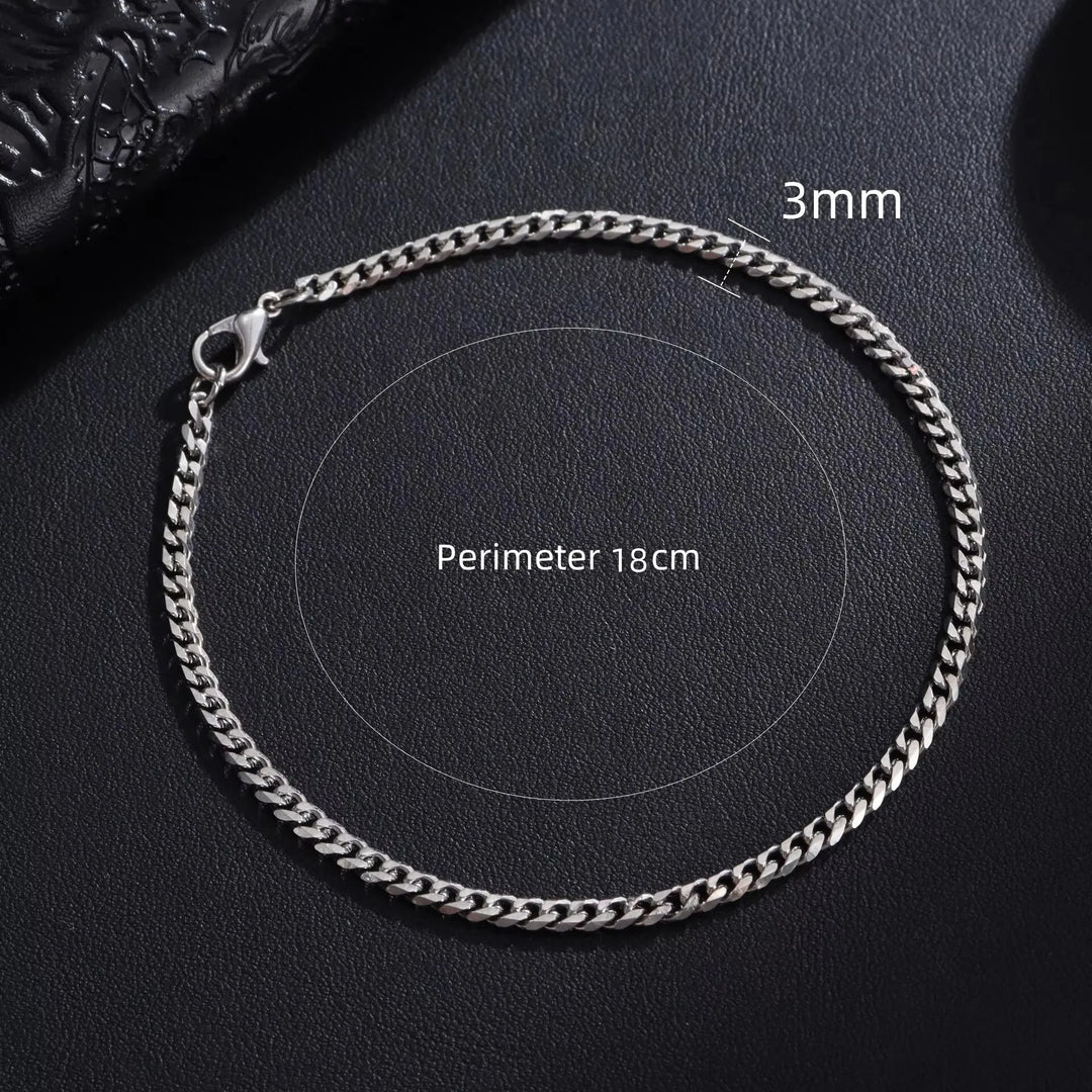 Fashion Stainless Steel Men Curb Cuban Chain Bracelets Women Bracelet on Hand for Couple Unisex Wrist Hand Jewelry Gift