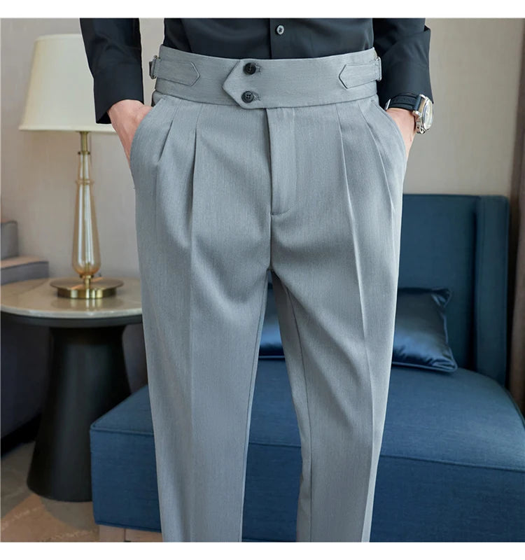 Men's Suit Pants – High-Quality Slim Fit, Solid Color