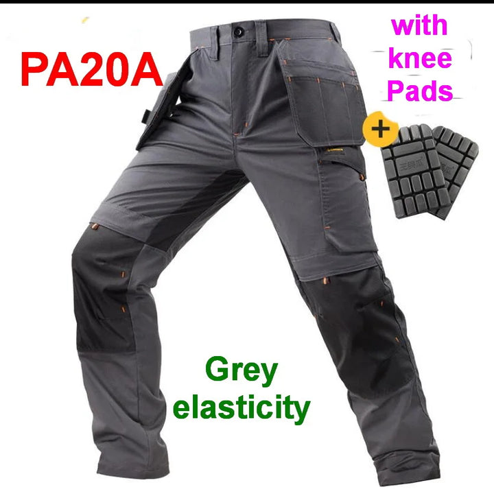 Men Outdoor Labor Trousers, Elastic Cargo Pants With Hanging Tool Pocket