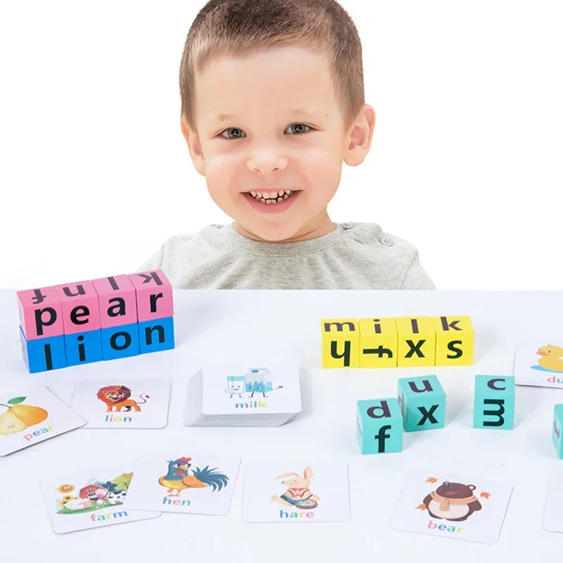 Montessori Wooden Letters Puzzle & Word Matching Game