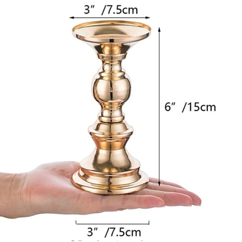 Golden Candle Holders – Elegant Metal Stand for Events